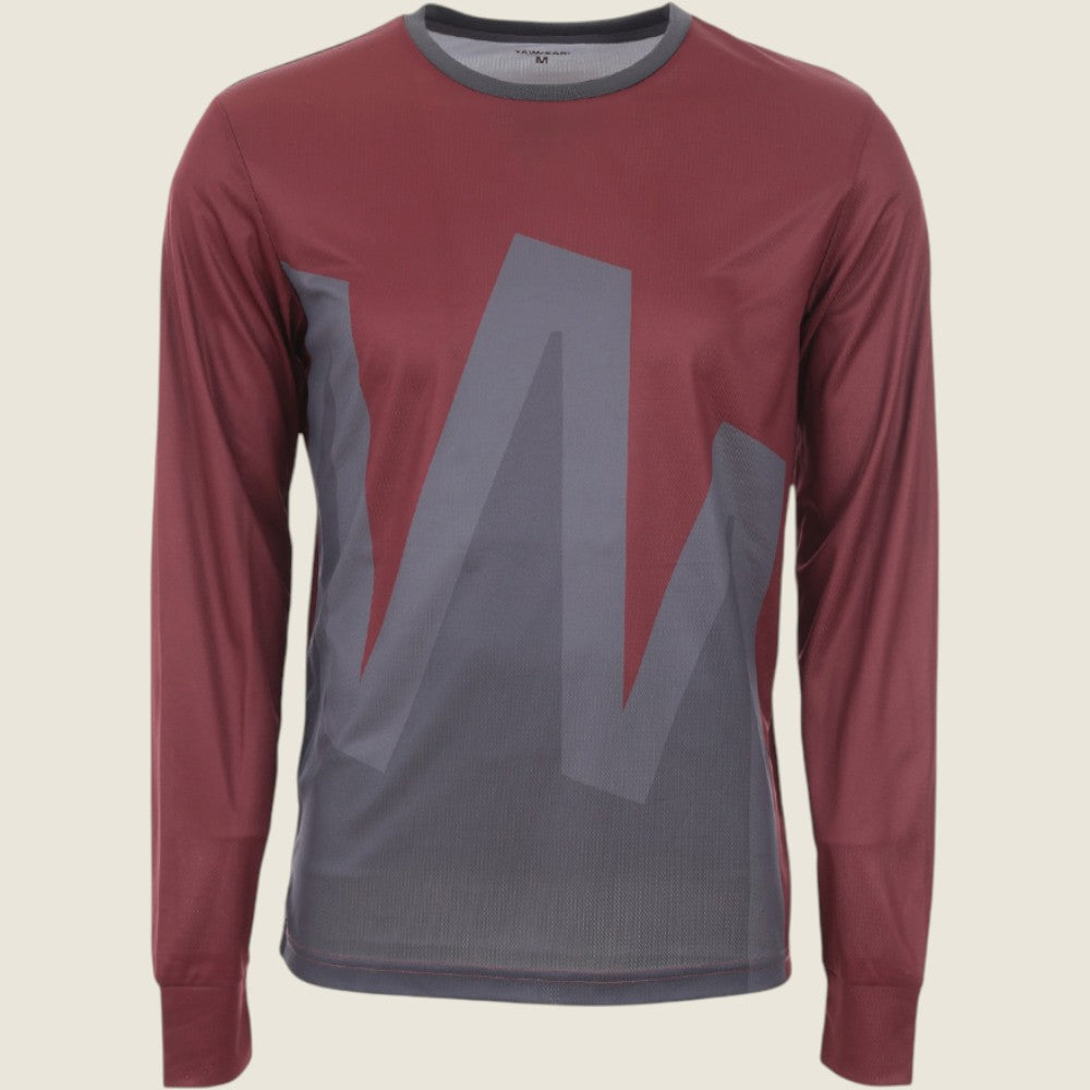 Mens Atray Long Sleeve Jersey (Nine Iron/New Maroon) #contain