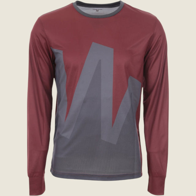 Mens Atray Long Sleeve Jersey (Nine Iron/New Maroon) #contain