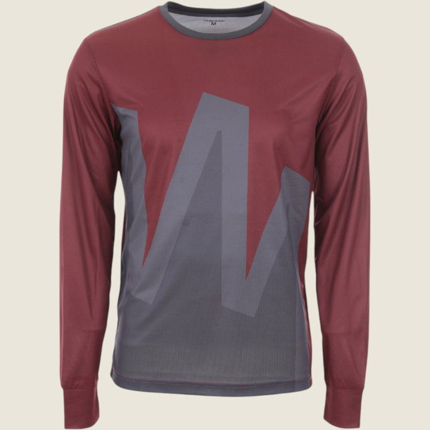 Mens Atray Long Sleeve Jersey (Nine Iron/New Maroon) #contain