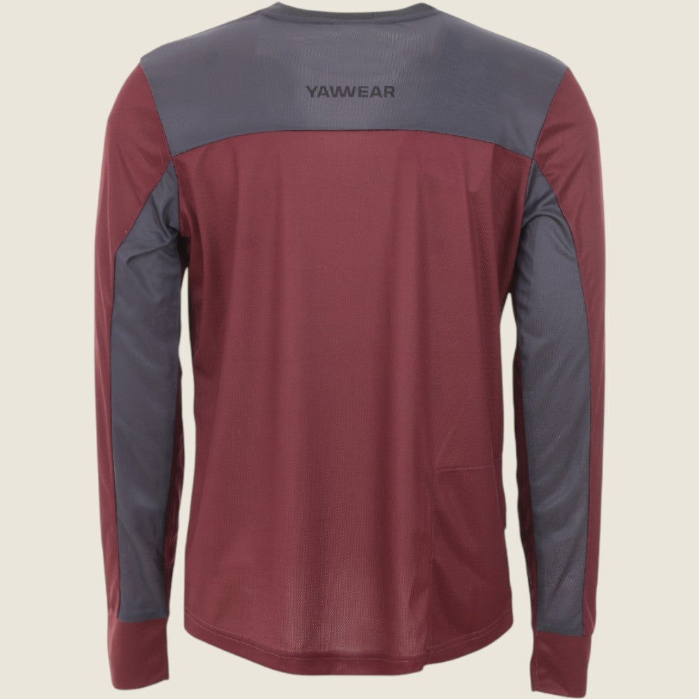 Mens Atray Long Sleeve Jersey (Nine Iron/New Maroon) #contain