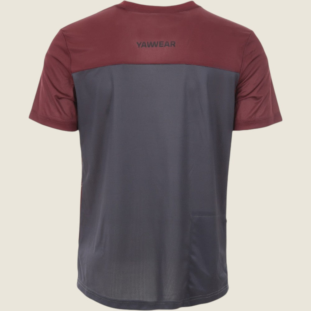 Mens Atray Short Sleeve Jersey (New Maroon/Nine Iron) #contain