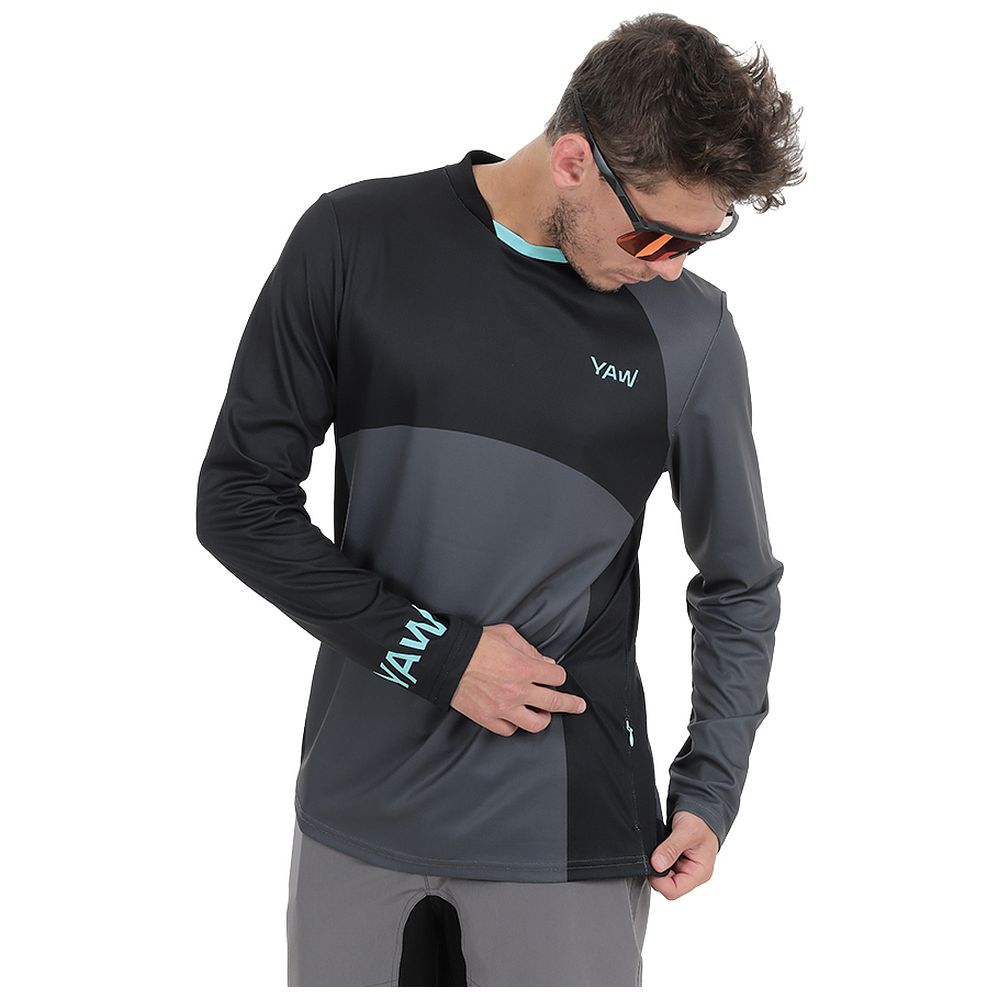 Mens Aures Long Sleeve Cycling Jersey (Anthracite)