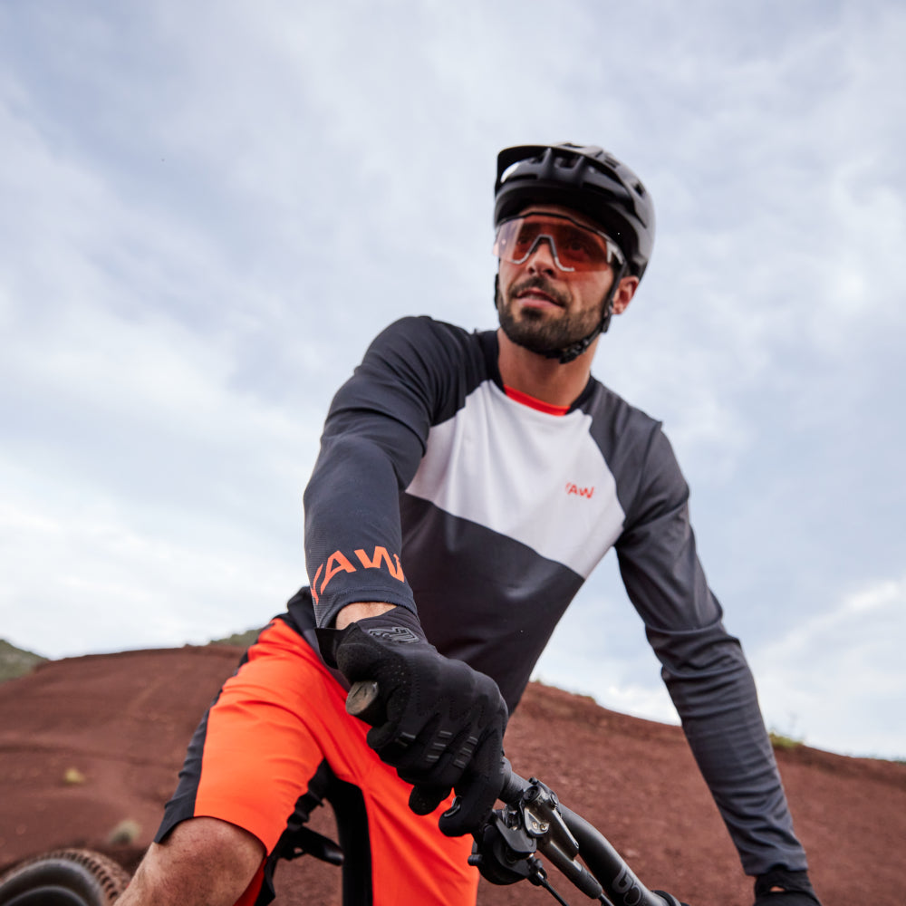 Mens Aures Long Sleeve Cycling Jersey (Orange)