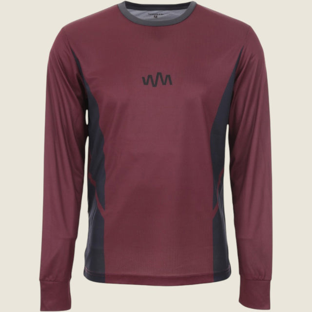 Mens Hattock Long Sleeve Jersey (Nine Iron/New Maroon) #contain