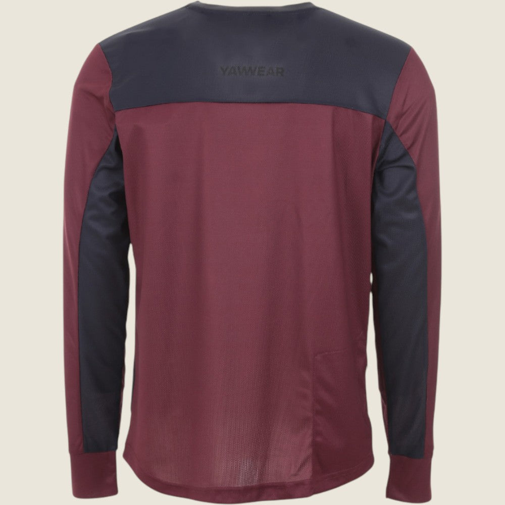 Mens Hattock Long Sleeve Jersey (Nine Iron/New Maroon) #contain