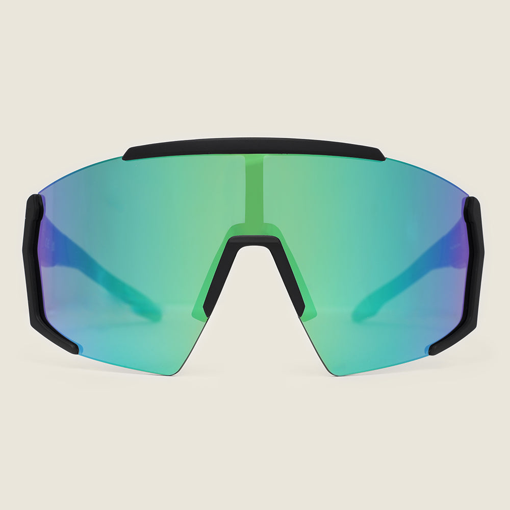 Pleney Sunglasses (Matt Black/Green) #contain